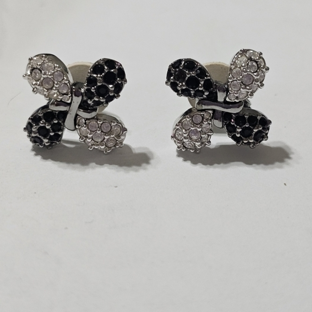 WHBM‎ Black and White X Clip Earrings